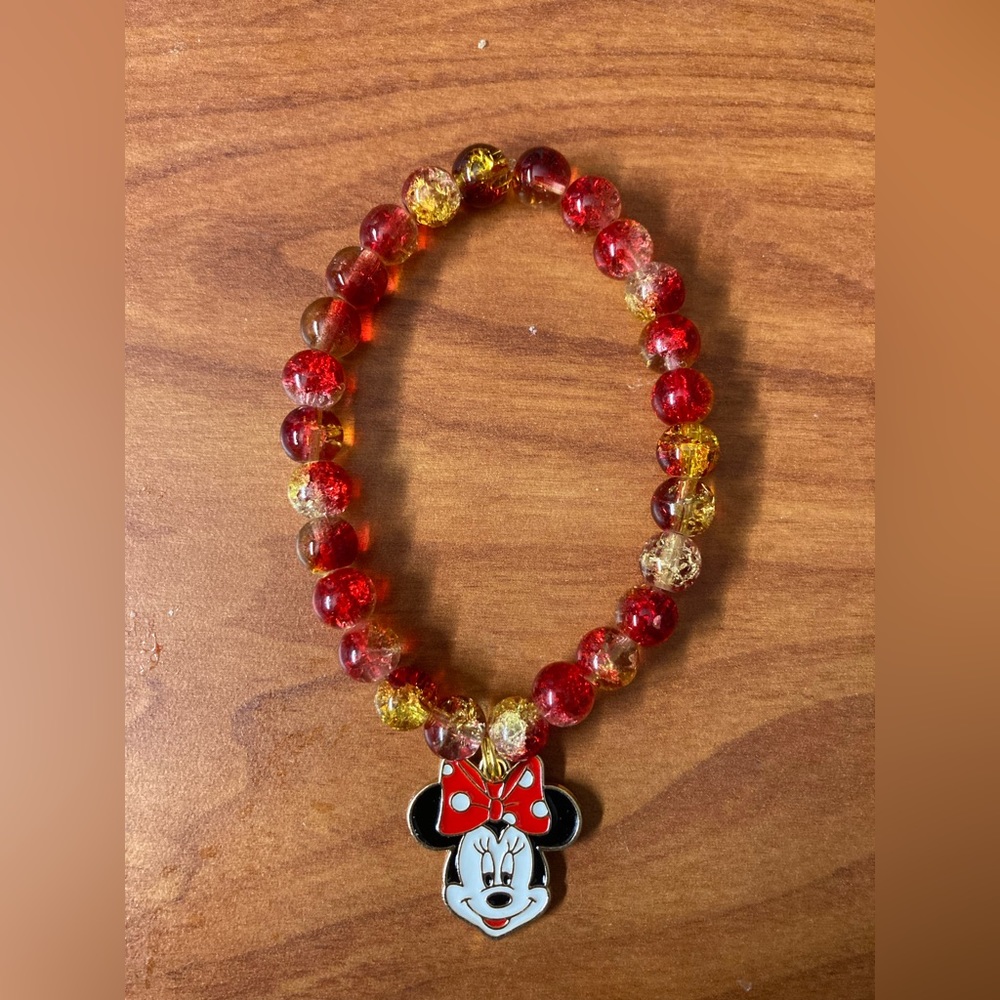 Red and yellow Minnie Mouse braclet